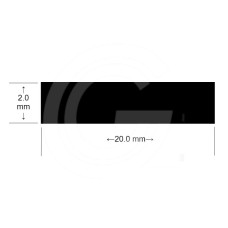 EPDM rubber strip (band) | 20 mm breed | 2 mm dik | Rol 10 meter